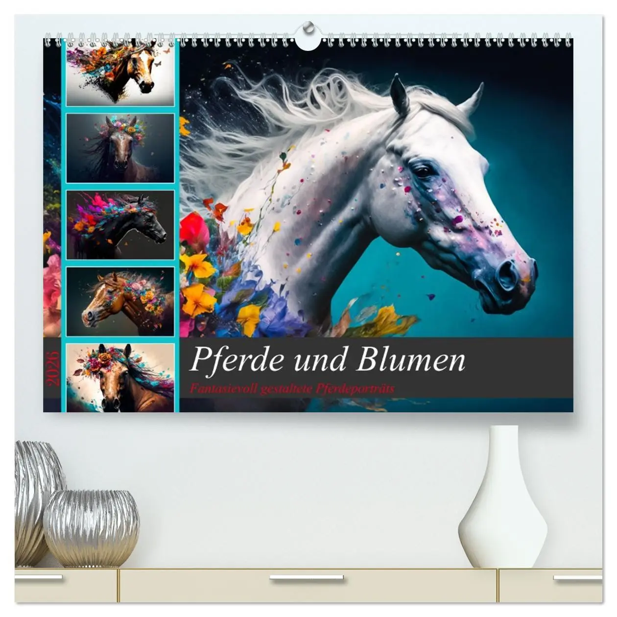 Cover: 9783457382332 | Pferde und Blumen (hochwertiger Premium Wandkalender 2026 DIN A2...