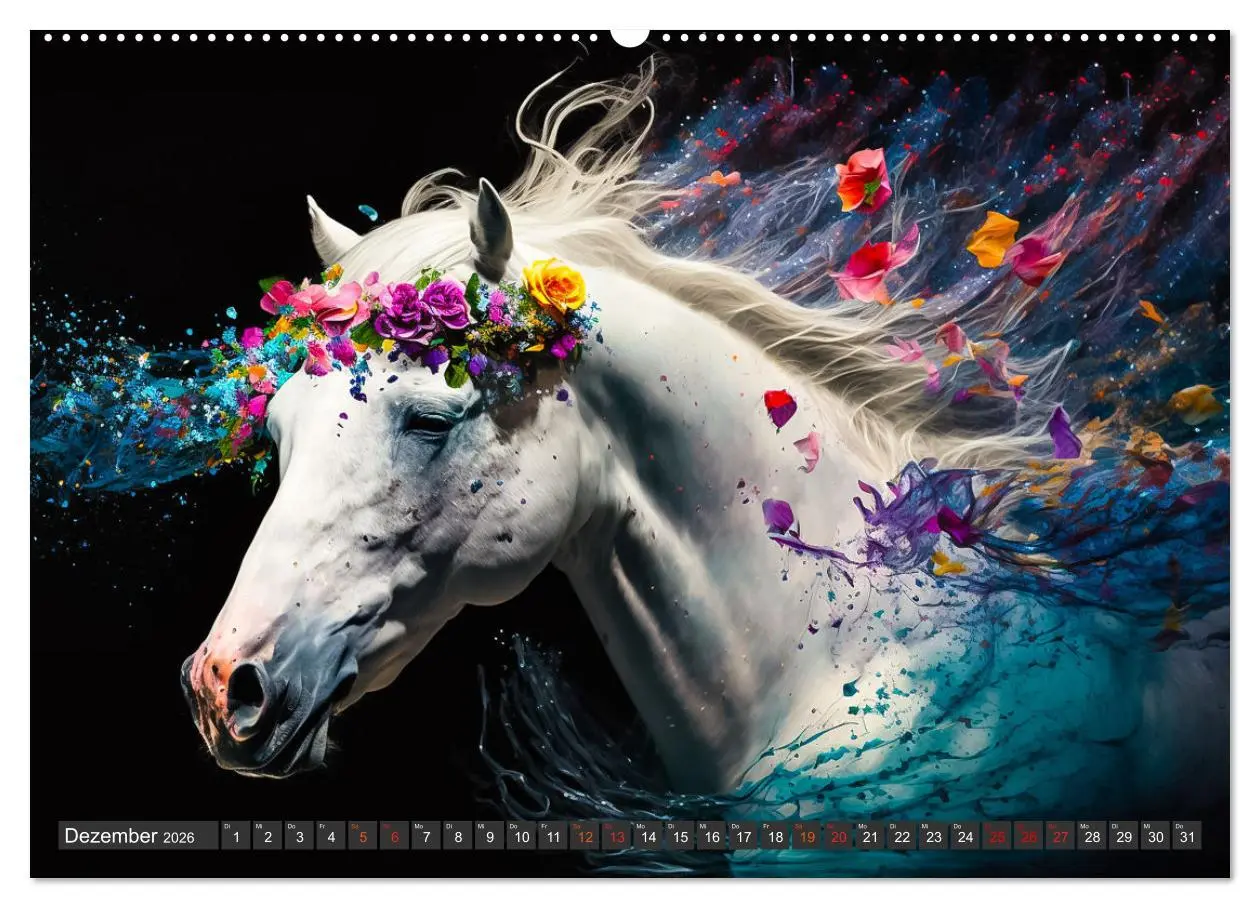 Bild: 9783457382332 | Pferde und Blumen (hochwertiger Premium Wandkalender 2026 DIN A2...
