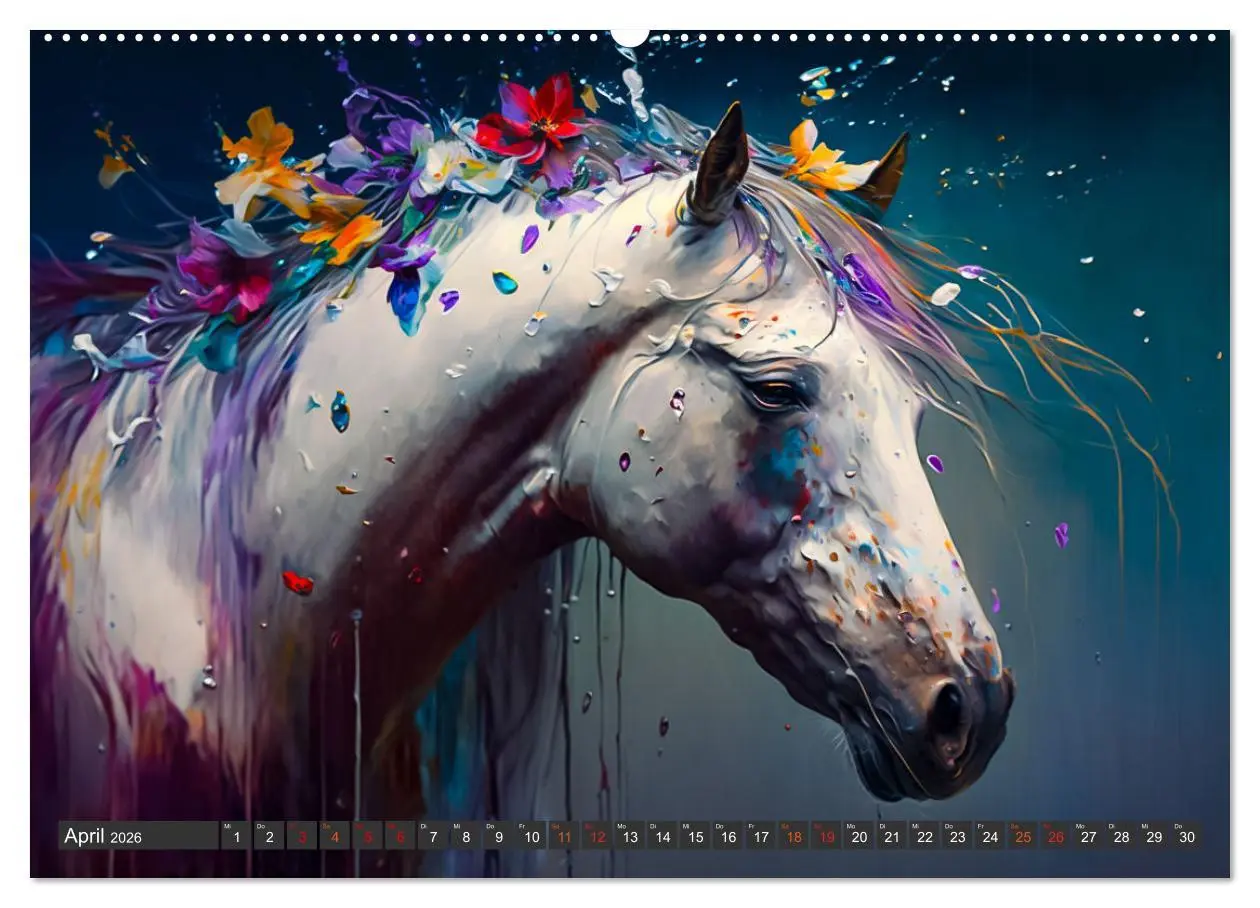 Bild: 9783457382332 | Pferde und Blumen (hochwertiger Premium Wandkalender 2026 DIN A2...