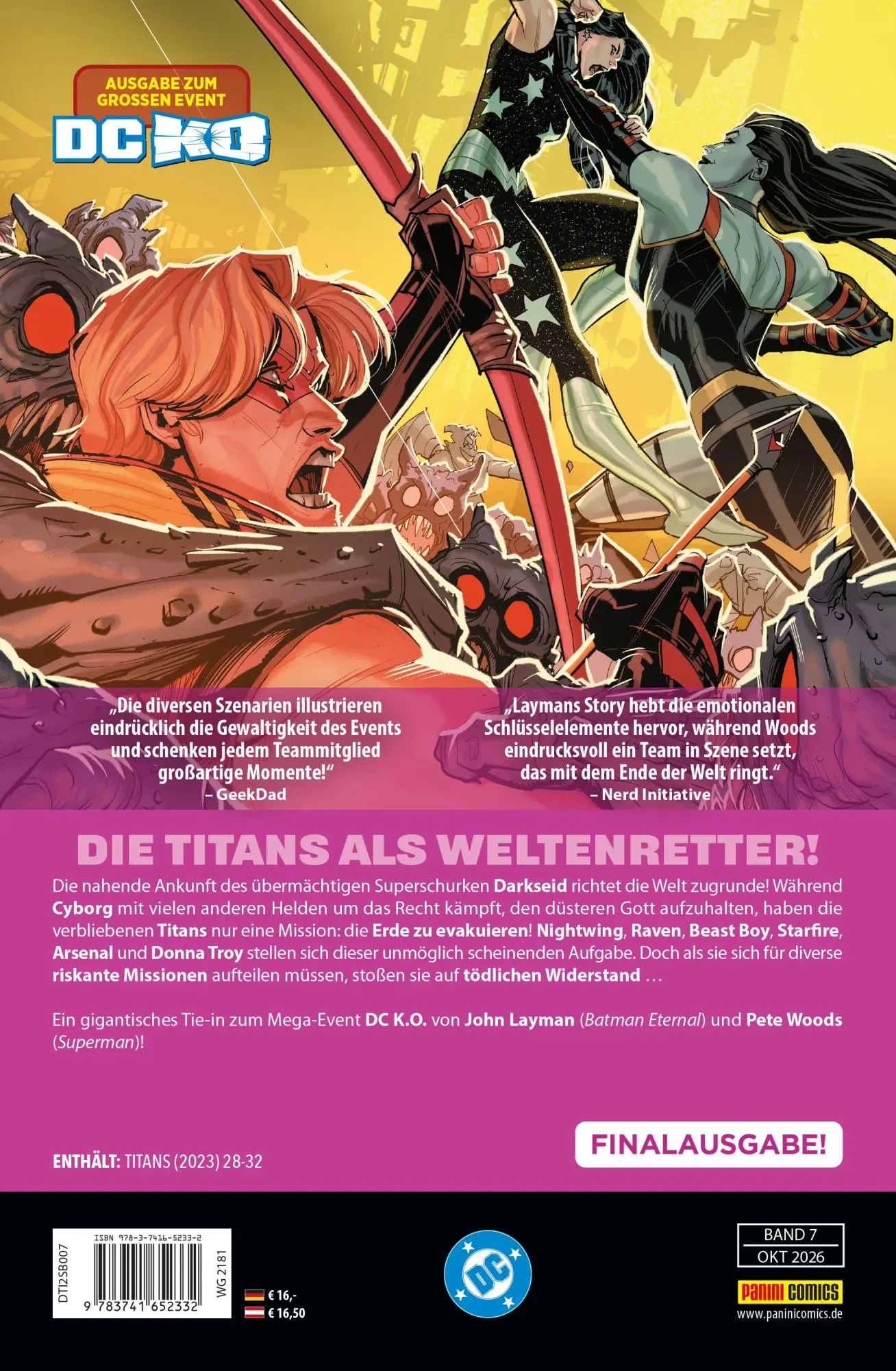 Rückseite: 9783741652332 | Titans | Bd. 7 (2. Serie): Flucht von der Erde | John Layman (u. a.)
