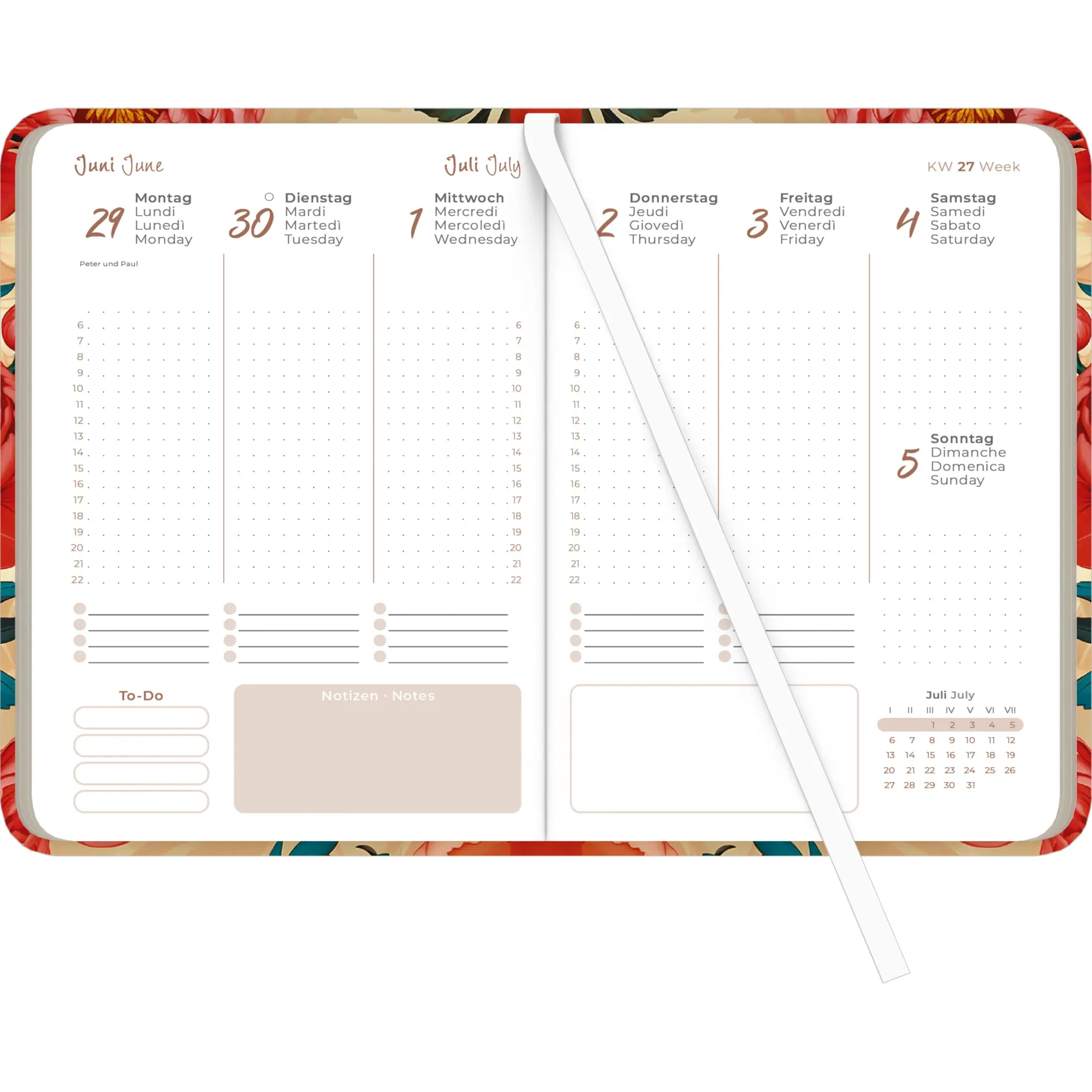 Bild: 4069095002432 | Lady Journal Roses 2025 - Rose - Taschenkalender A6 (10,7x15,2 cm)...