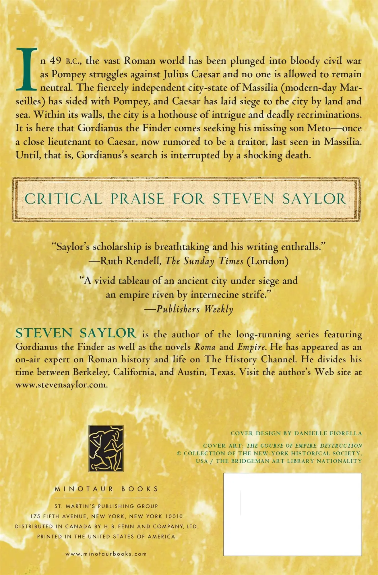 Rückseite: 9780312582432 | Last Seen in Massilia | Steven Saylor | Taschenbuch | Englisch | 2011