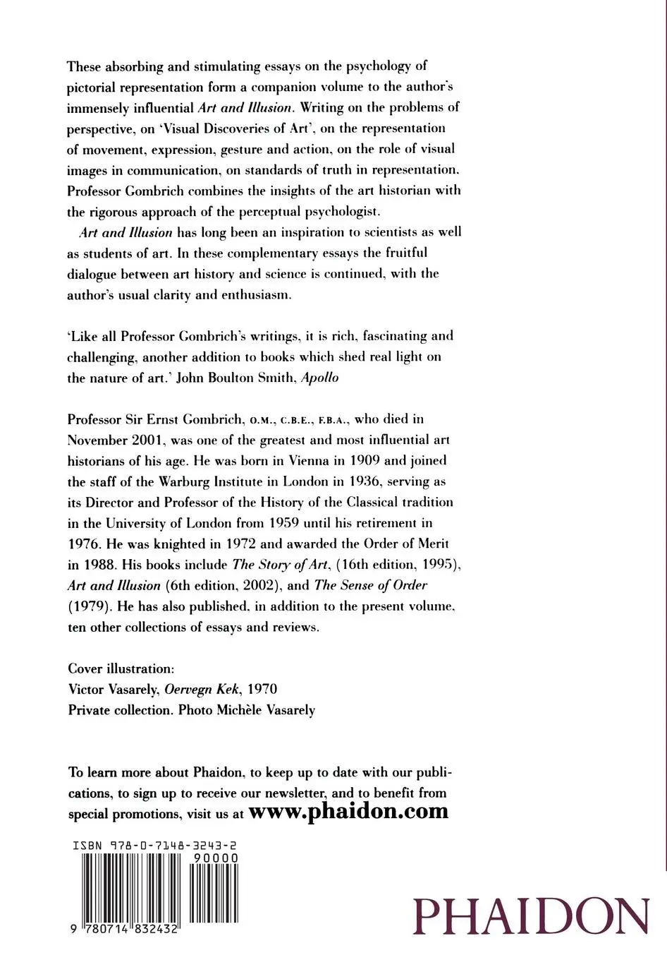 Rückseite: 9780714832432 | The Image and the Eye | E. H. Gombrich | Taschenbuch | 320 S. | 1994