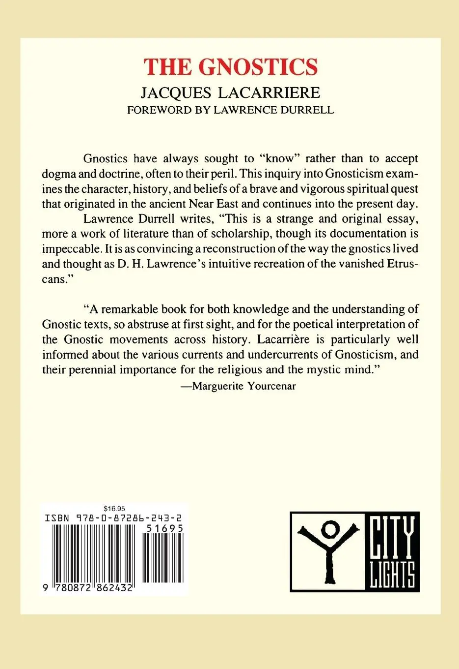 Rückseite: 9780872862432 | The Gnostics | Jacques Lacarrière | Taschenbuch | Englisch | 1989