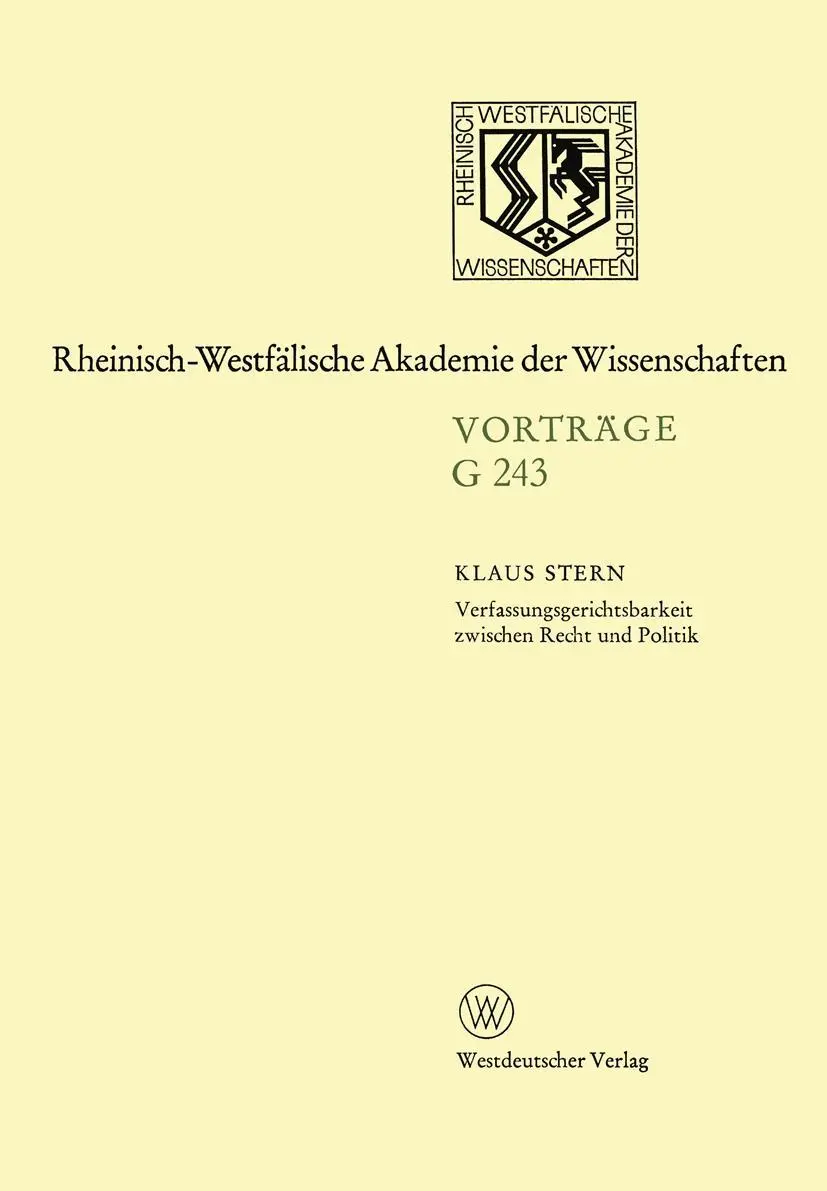 Cover: 9783531072432 | Verfassungsgerichtsbarkeit zwischen Recht und Politik | Klaus Stern