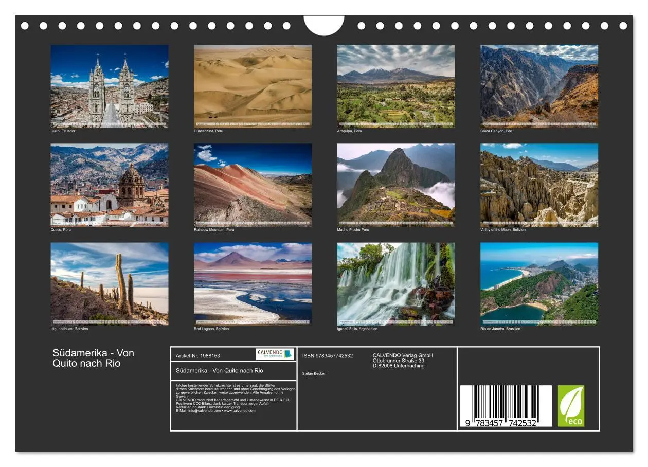 Bild: 9783457742532 | Südamerika - Von Quito nach Rio (Wandkalender 2026 DIN A4 quer),...