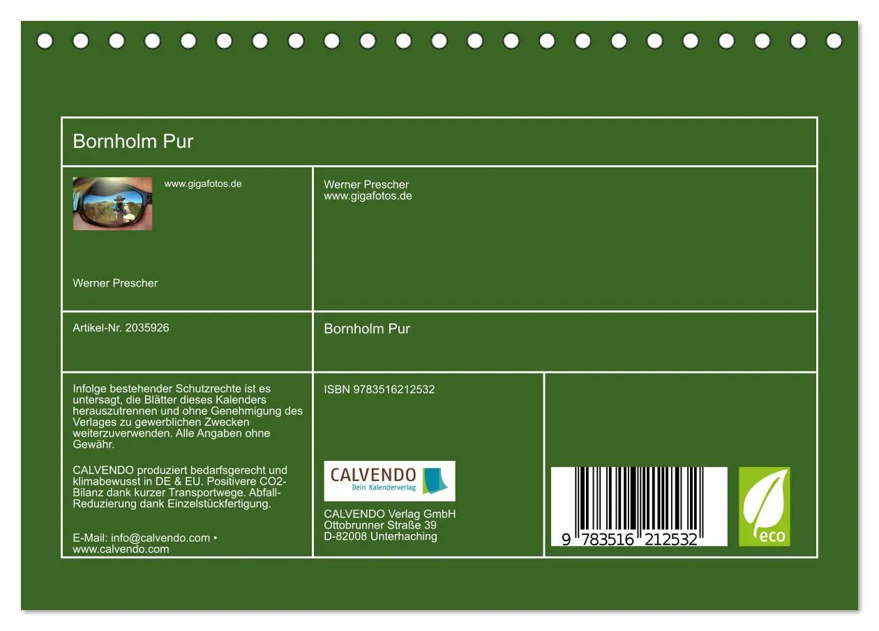 Bild: 9783516212532 | Bornholm Pur (Tischkalender 2026 DIN A5 quer), CALVENDO Monatskalender