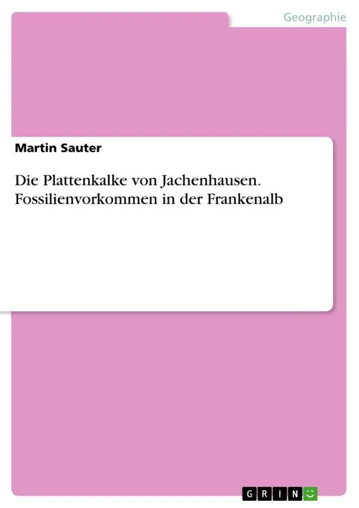 Cover: 9783668232532 | Die Plattenkalke von Jachenhausen. Fossilienvorkommen in der...