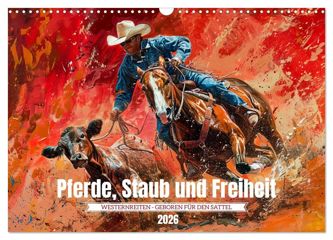 Cover: 9783457422632 | Pferde, Staub und Freiheit (Wandkalender 2026 DIN A3 quer),...