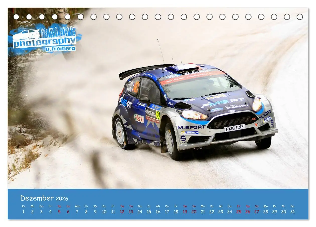 Bild: 9783457732632 | WRC Schweden White Open 2026 (Tischkalender 2026 DIN A5 quer),...
