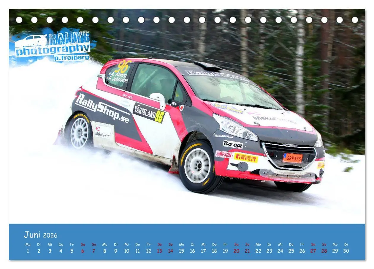 Bild: 9783457732632 | WRC Schweden White Open 2026 (Tischkalender 2026 DIN A5 quer),...