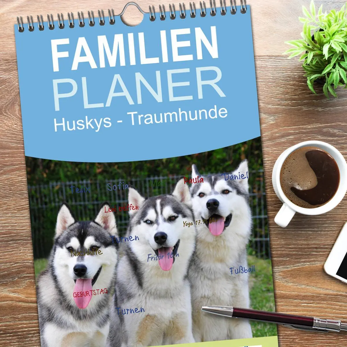 Bild: 9783516512632 | Familienplaner 2026 - Huskys - Traumhunde mit 5 Spalten...
