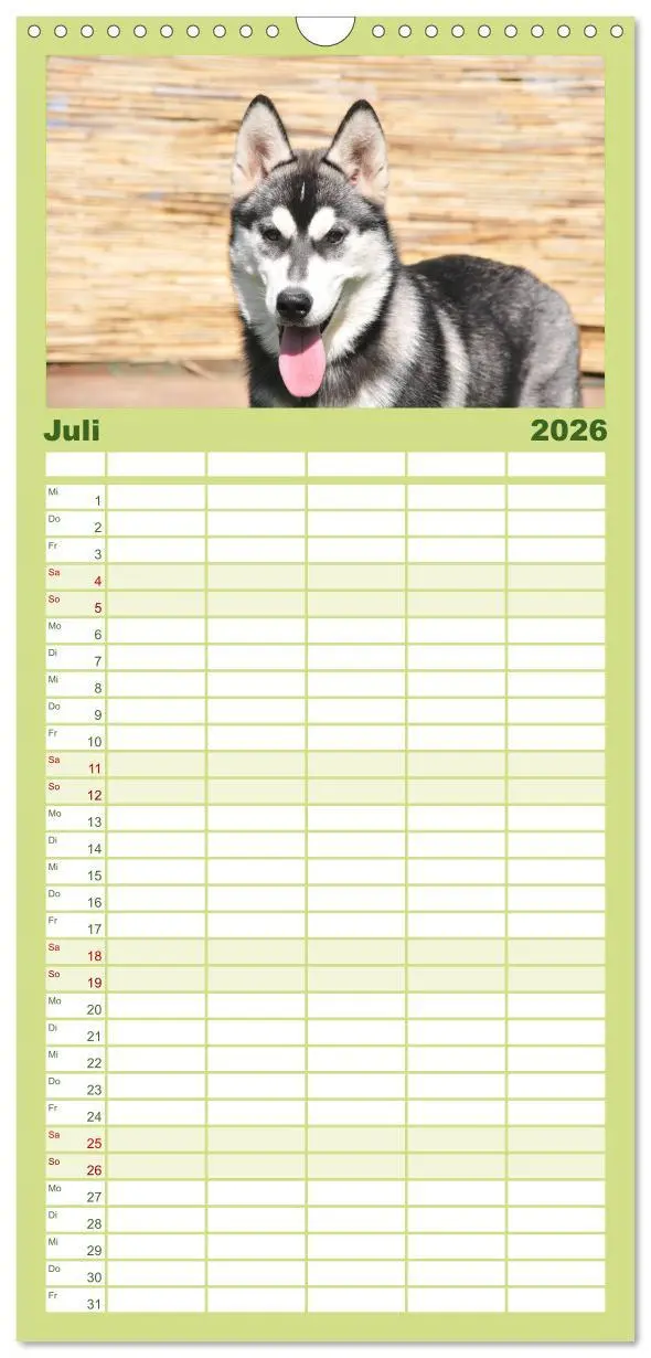 Bild: 9783516512632 | Familienplaner 2026 - Huskys - Traumhunde mit 5 Spalten...