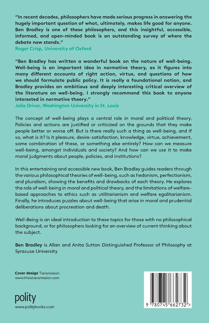 Rückseite: 9780745662732 | Well-Being | Ben Bradley | Taschenbuch | 136 S. | Englisch | 2015