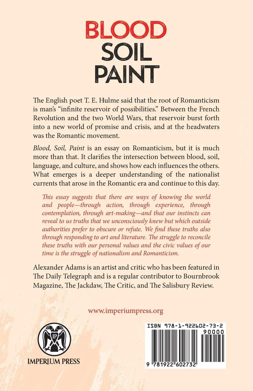 Rückseite: 9781922602732 | Blood, Soil, Paint - Imperium Press | Alexander Adams | Taschenbuch