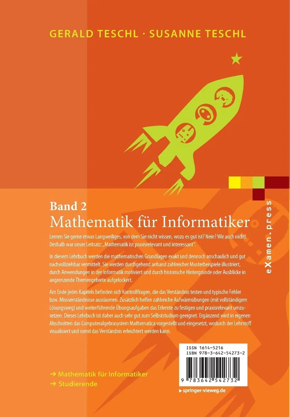 Rückseite: 9783642542732 | Mathematik für Informatiker | Band 2: Analysis und Statistik | Buch