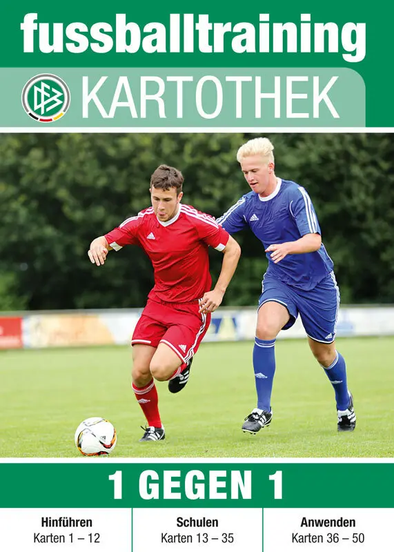 Cover: 9783894172732 | fussballtraining-Kartothek: 1 gegen 1 | Lehr-, Lern-, Bildkarten