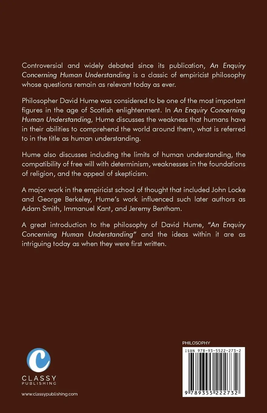 Rückseite: 9789355222732 | An Enquiry Concerning Human Understanding | David Hume | Taschenbuch