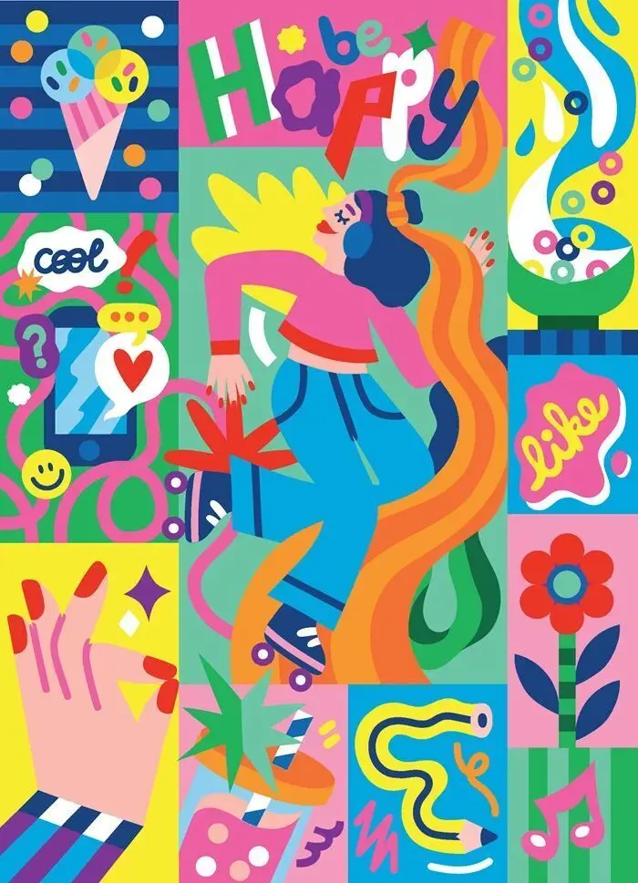 Cover: 3760262412832 | POPPIK - Mosaikposter Be Happy | Poster | Deutsch | 2025 | POPPIK