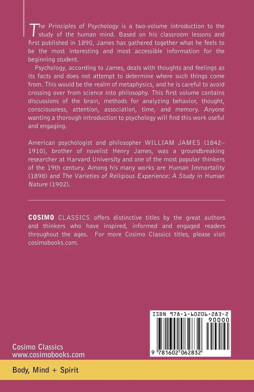 Rückseite: 9781602062832 | The Principles of Psychology, Vol.1 | William James | Taschenbuch