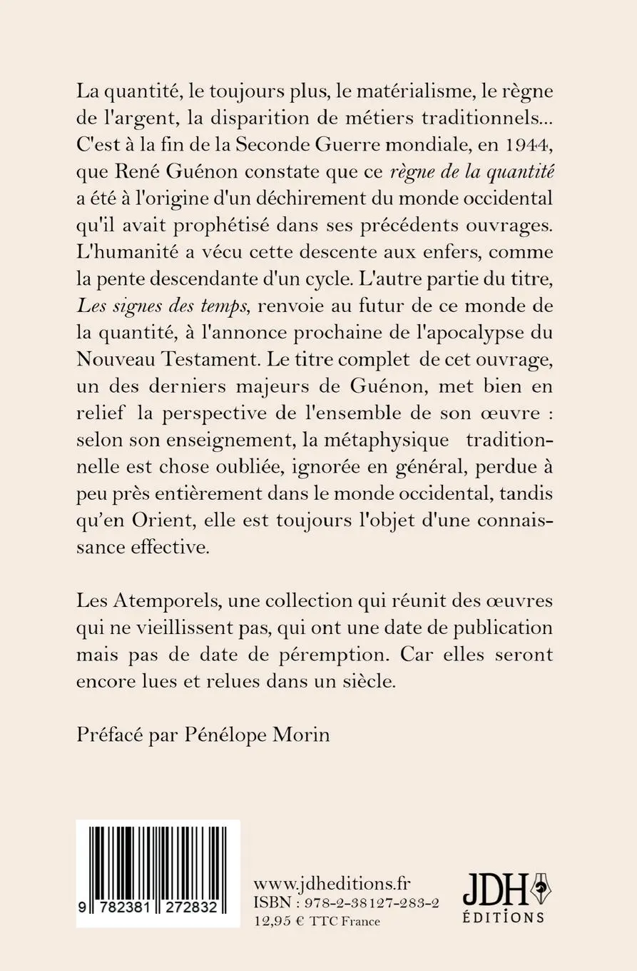 Rückseite: 9782381272832 | Le Règne de la Quantité et les Signes des Temps - édition 2022 -...