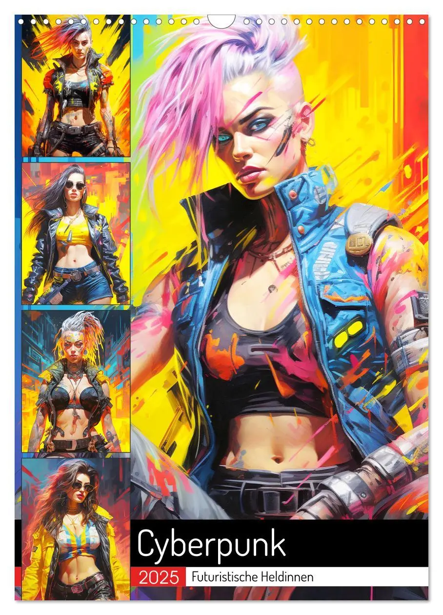 Cover: 9783435862832 | Cyberpunk. Futuristische Heldinnen (Wandkalender 2025 DIN A3 hoch),...