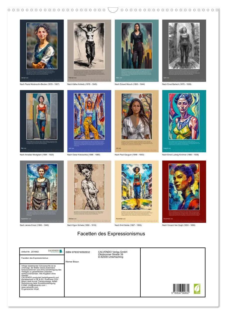 Bild: 9783516592832 | Facetten des Expressionismus (Wandkalender 2026 DIN A2 hoch),...