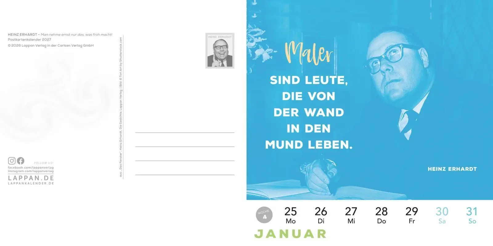Bild: 9783830322832 | Heinz Erhardt: Postkartenkalender 2027 | Heinz Erhardt | Kalender