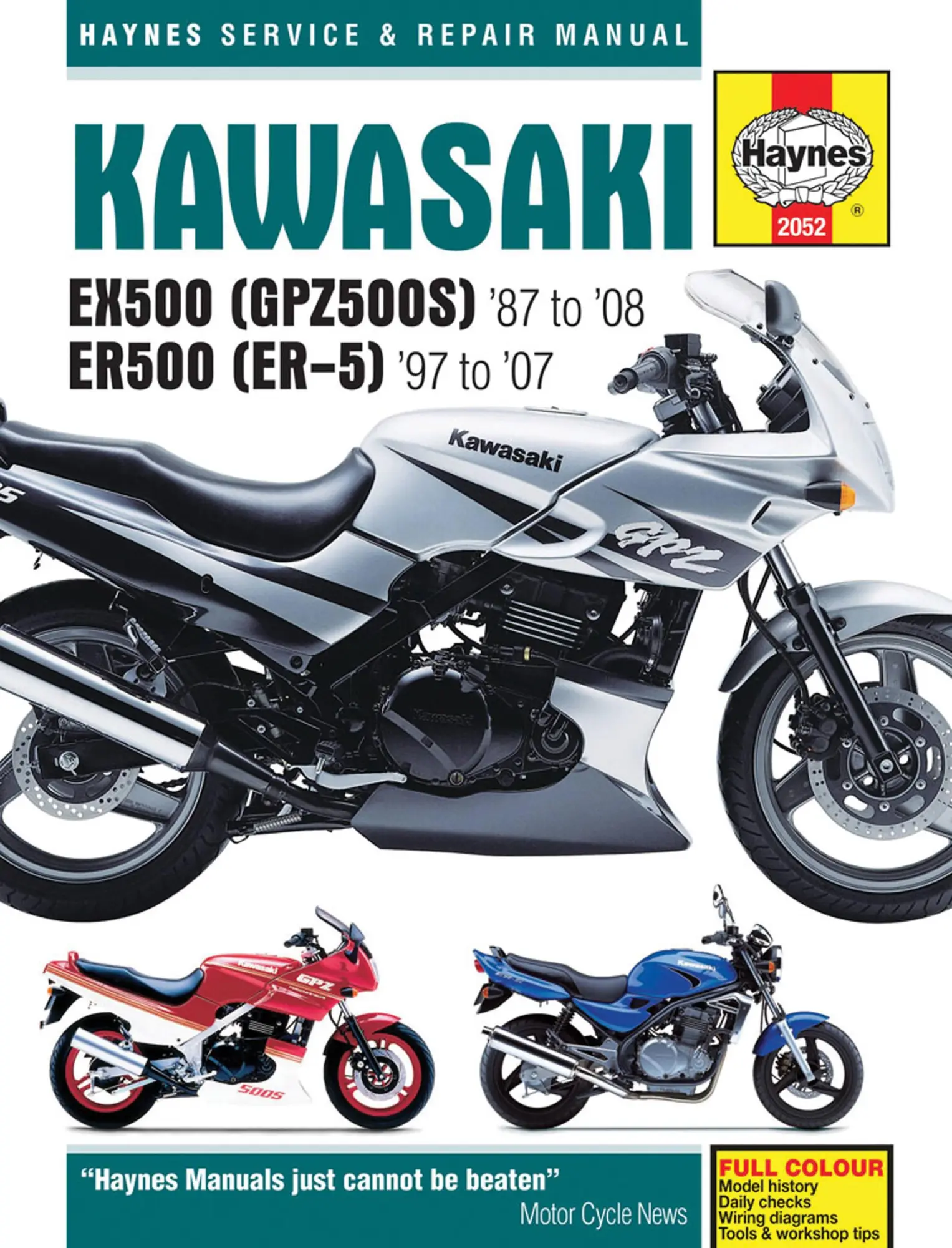 Cover: 9781785212932 | Kawasaki EX500 (GPZ500S) &amp; ER500 (ER-5) (87 - 05) | Haynes Publishing
