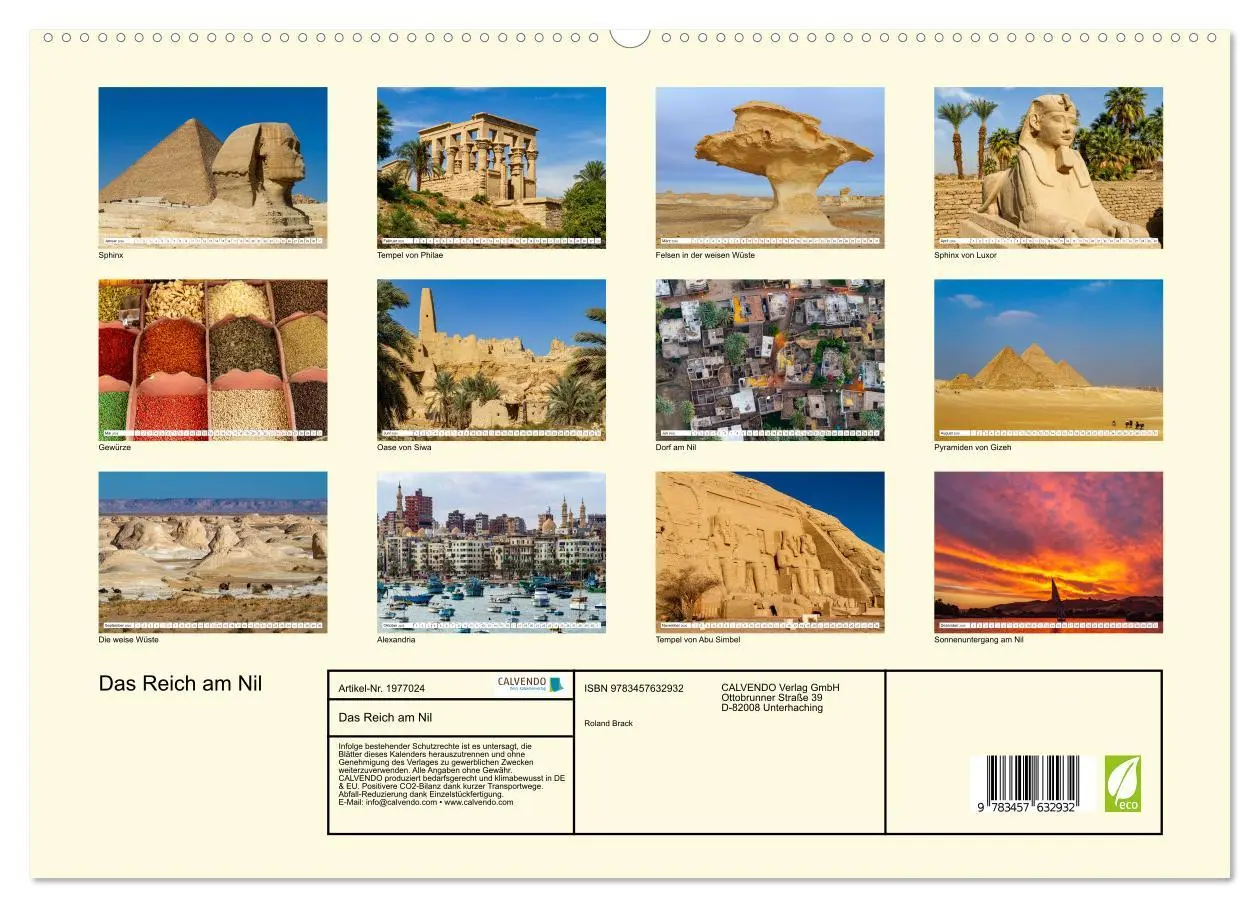 Bild: 9783457632932 | Das Reich am Nil (Wandkalender 2026 DIN A2 quer), CALVENDO...