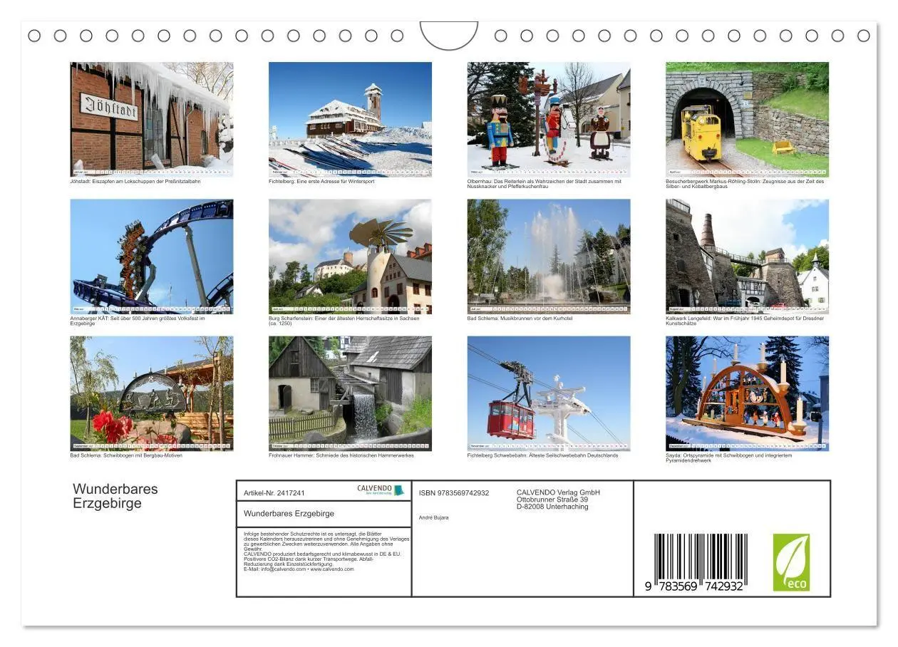 Bild: 9783569742932 | Wunderbares Erzgebirge (Wandkalender 2027 DIN A4 quer), CALVENDO...