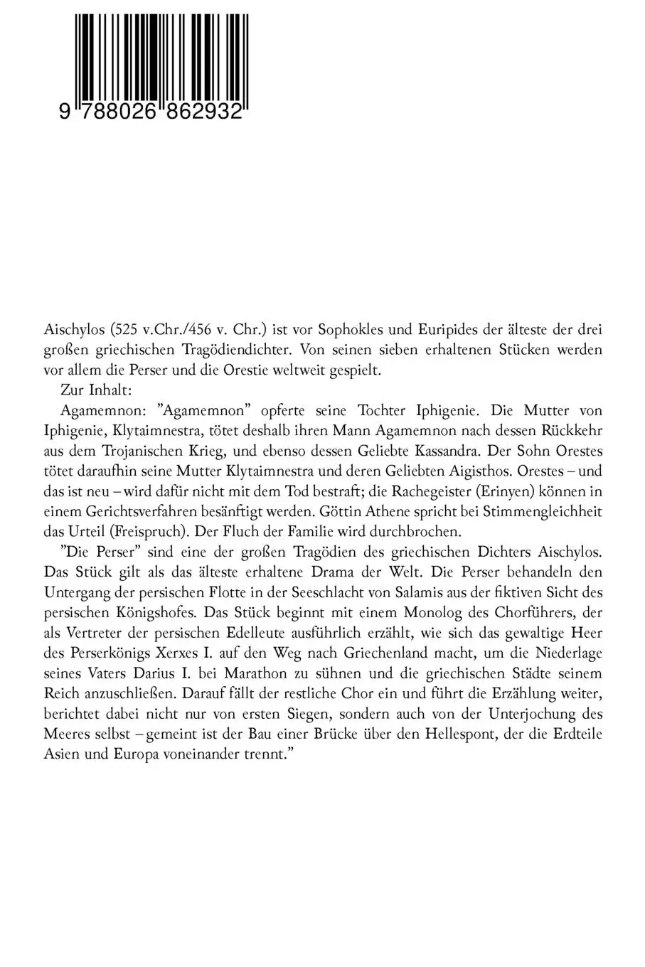 Rückseite: 9788026862932 | Gesammelte Tragödien | Aischylos (u. a.) | Taschenbuch | 120 S. | 2017