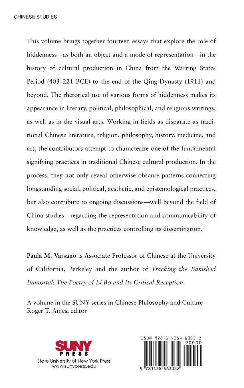 Rückseite: 9781438463032 | The Rhetoric of Hiddenness in Traditional Chinese Culture | Varsano
