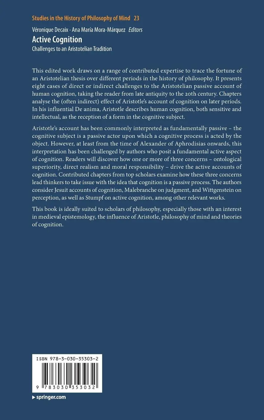 Rückseite: 9783030353032 | Active Cognition | Challenges to an Aristotelian Tradition | Buch | v