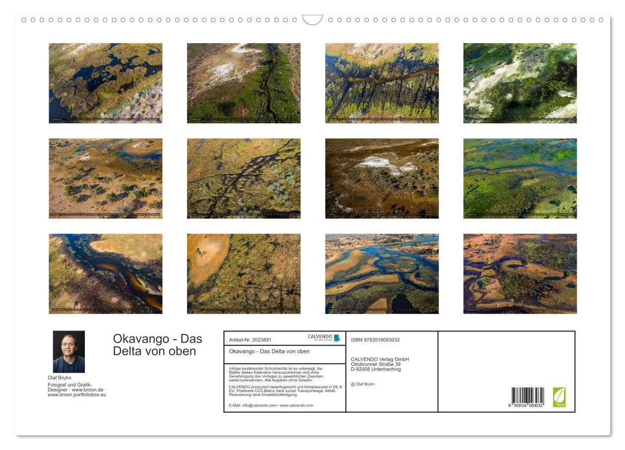 Bild: 9783516093032 | Okavango - Das Delta von oben (Wandkalender 2026 DIN A2 quer),...