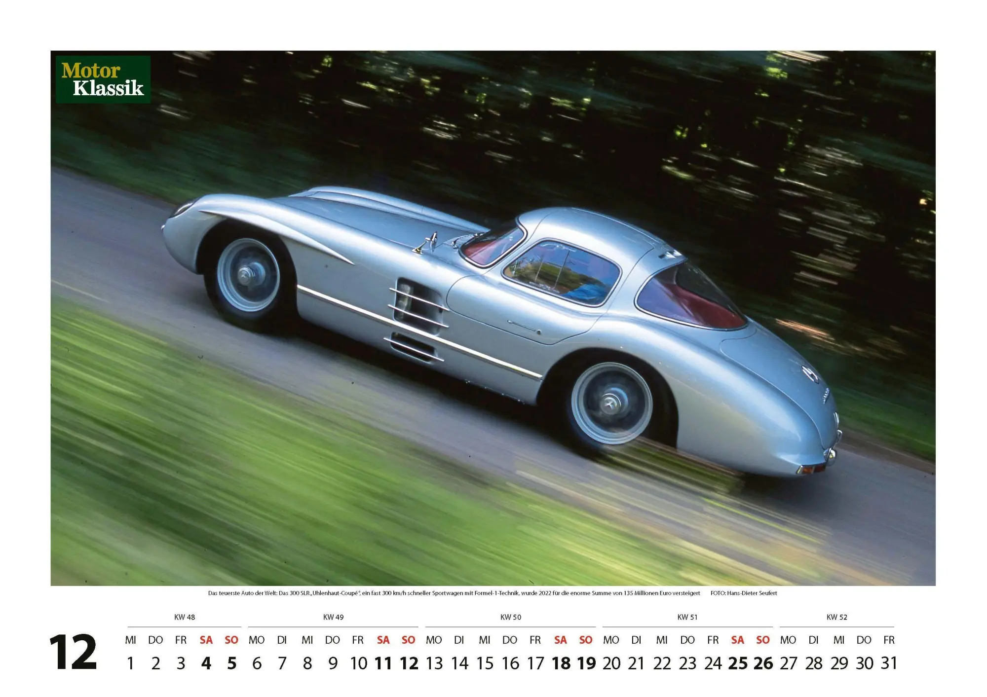 Bild: 9783613323032 | Motor Klassik Kalender 2027 | Faszination Mercedes SL | Kalender