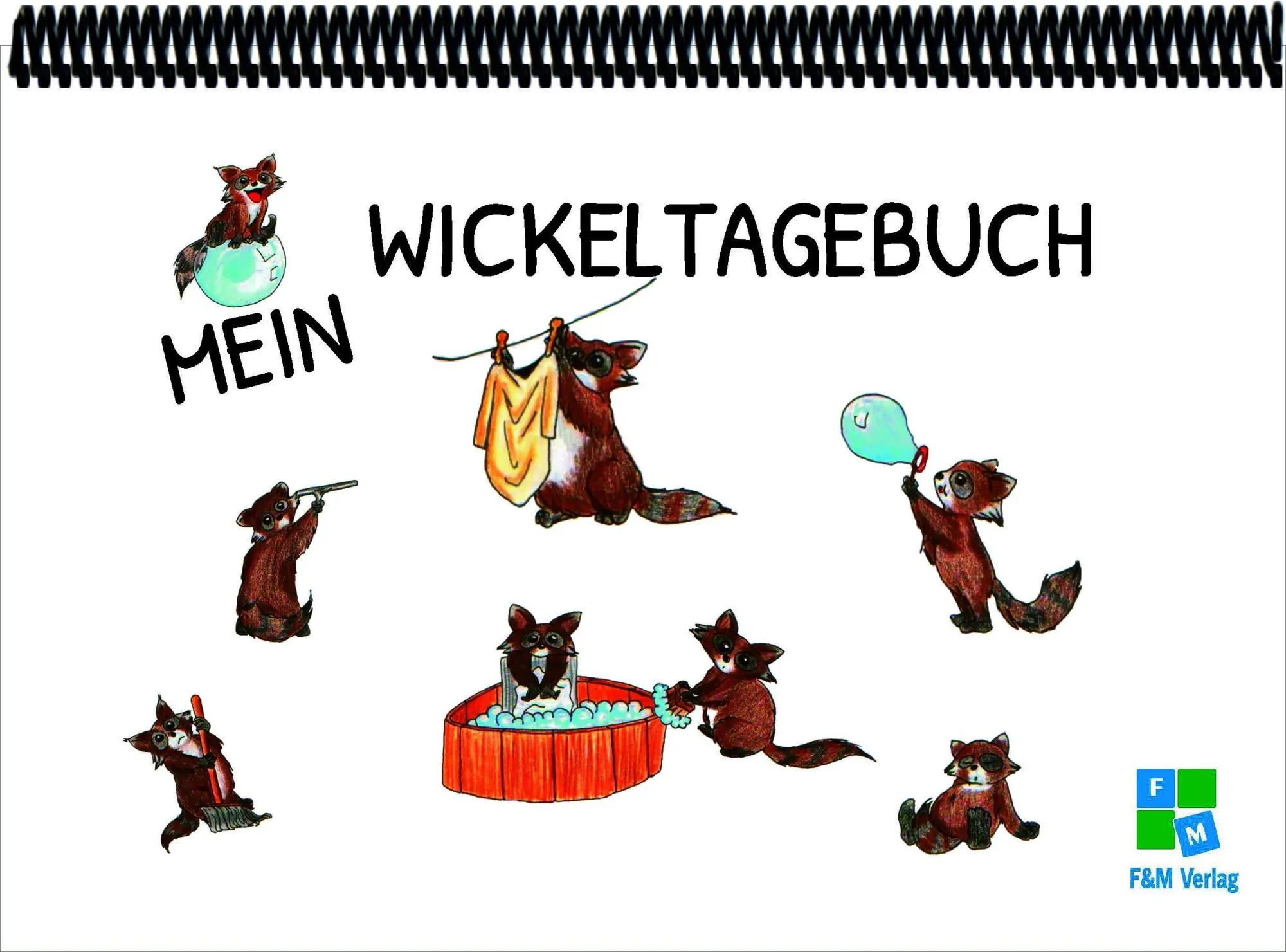 Cover: 9783912093032 | Mein Wickeltagebuch | Waschbären | Helga Momm | Taschenbuch | Deutsch