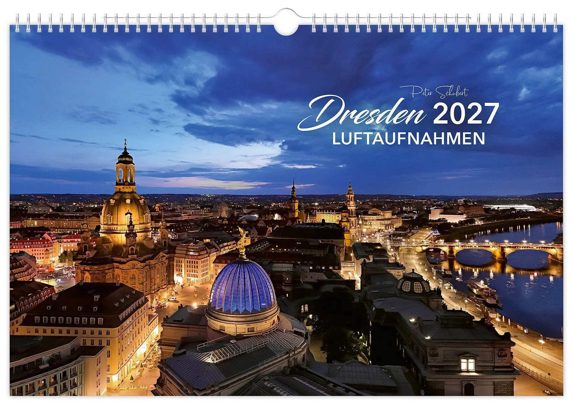 Cover: 9783912303032 | Kalender Dresden Luftaufnahmen 2027 | 45 x 30 cm schwarzes Kalendarium