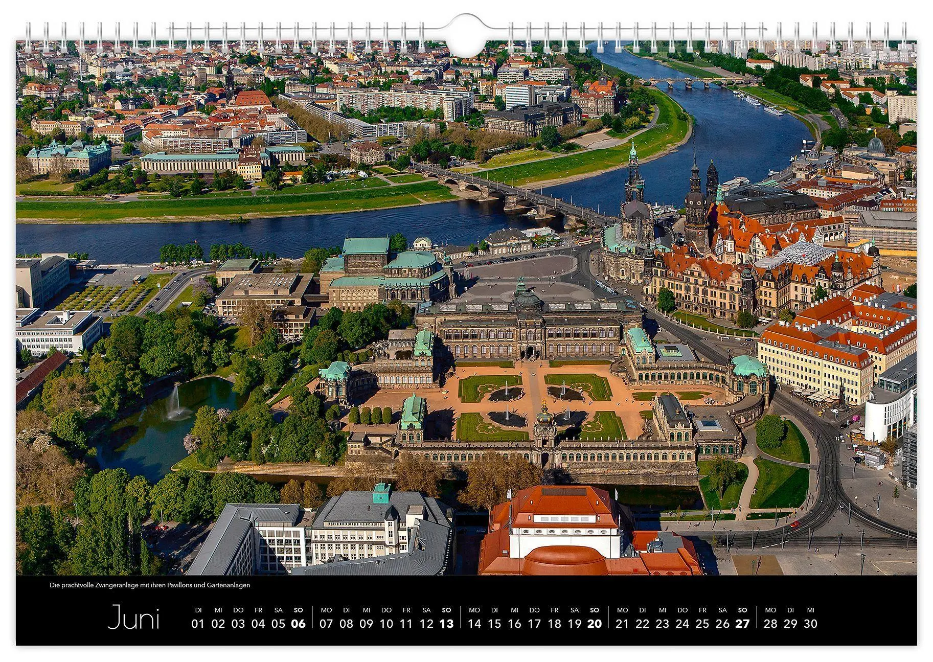 Bild: 9783912303032 | Kalender Dresden Luftaufnahmen 2027 | 45 x 30 cm schwarzes Kalendarium