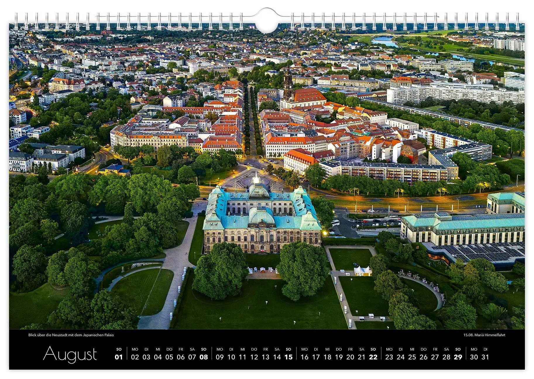 Bild: 9783912303032 | Kalender Dresden Luftaufnahmen 2027 | 45 x 30 cm schwarzes Kalendarium