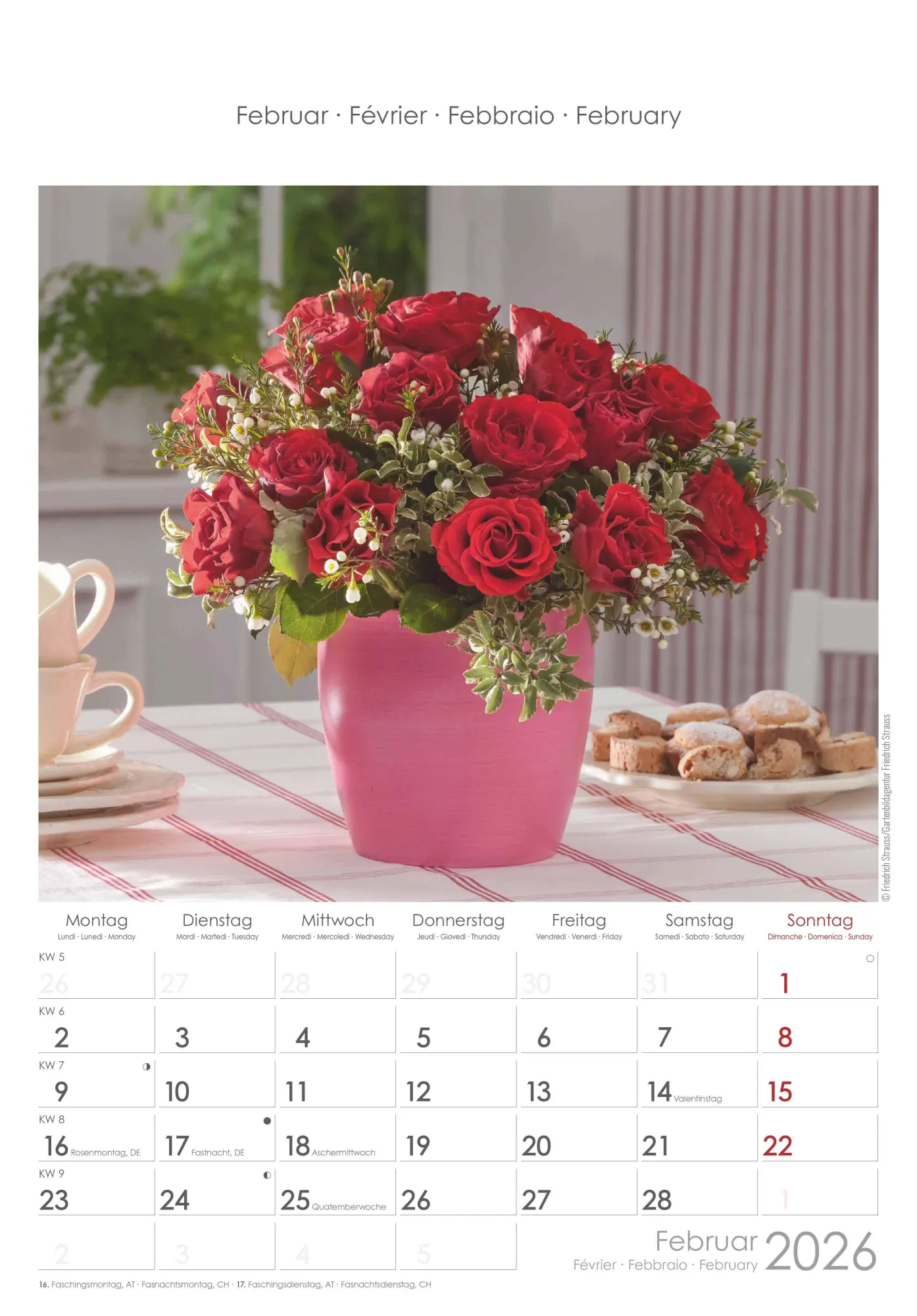 Bild: 4069095003132 | Rosenträume 2026 - Bildkalender 23,7x34 cm - Kalender mit Platz für...