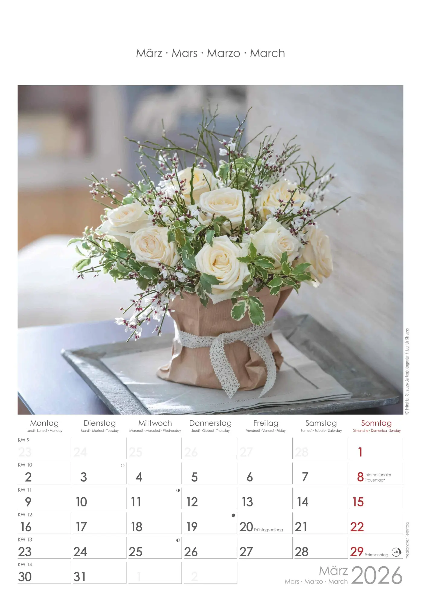 Bild: 4069095003132 | Rosenträume 2026 - Bildkalender 23,7x34 cm - Kalender mit Platz für...