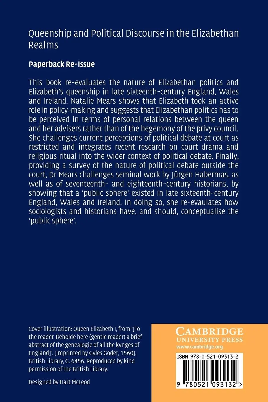 Rückseite: 9780521093132 | Queenship and Political Discourse in the Elizabethan Realms | Mears