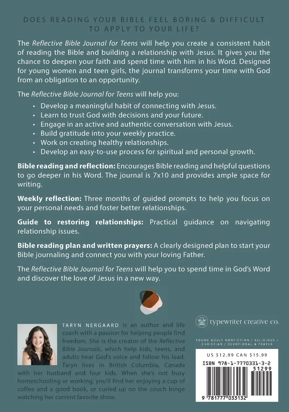Rückseite: 9781777033132 | Reflective Bible Journal for Teens | Taryn Nergaard | Taschenbuch