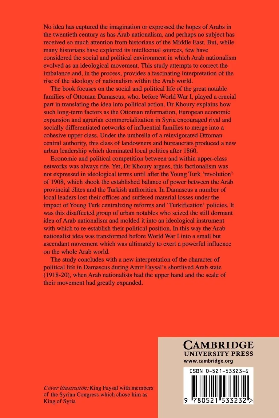 Rückseite: 9780521533232 | Urban Notables and Arab Nationalism | Philip S. Khoury | Taschenbuch