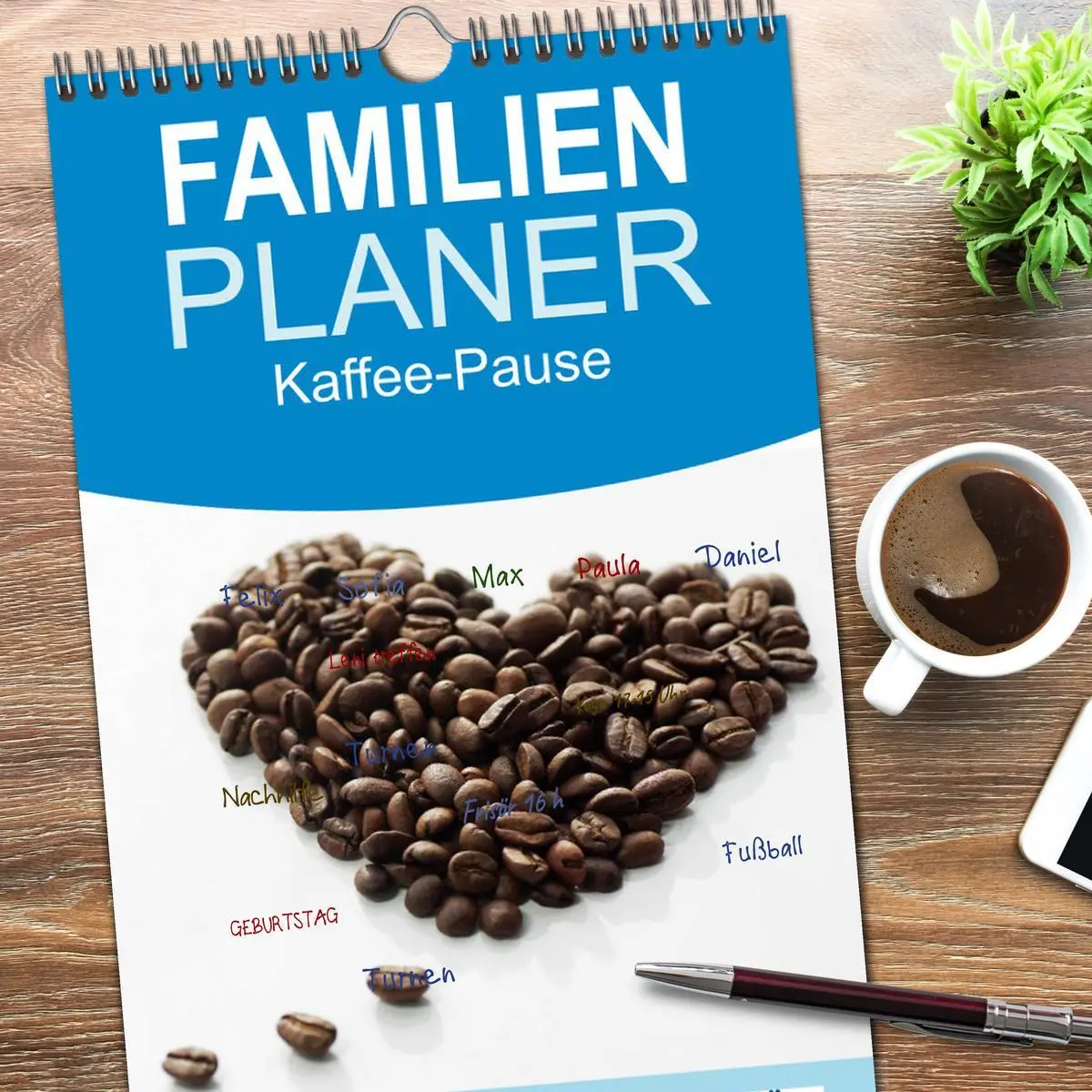 Bild: 9783516523232 | Familienplaner 2026 - Kaffee-Pause Terminkalender mit 5 Spalten...