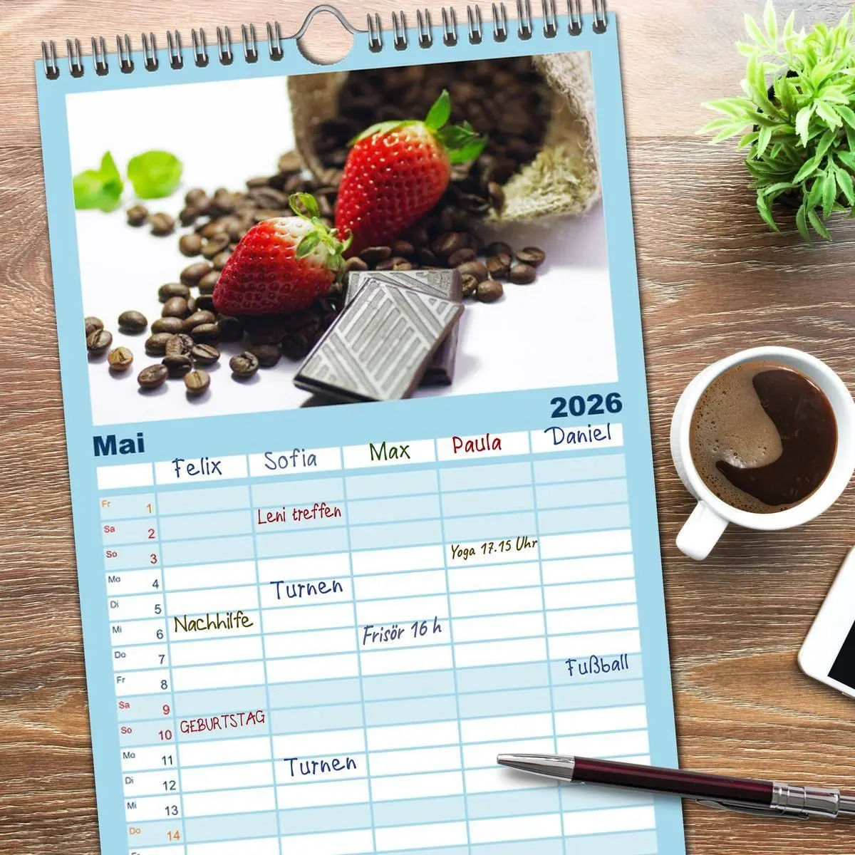 Bild: 9783516523232 | Familienplaner 2026 - Kaffee-Pause Terminkalender mit 5 Spalten...