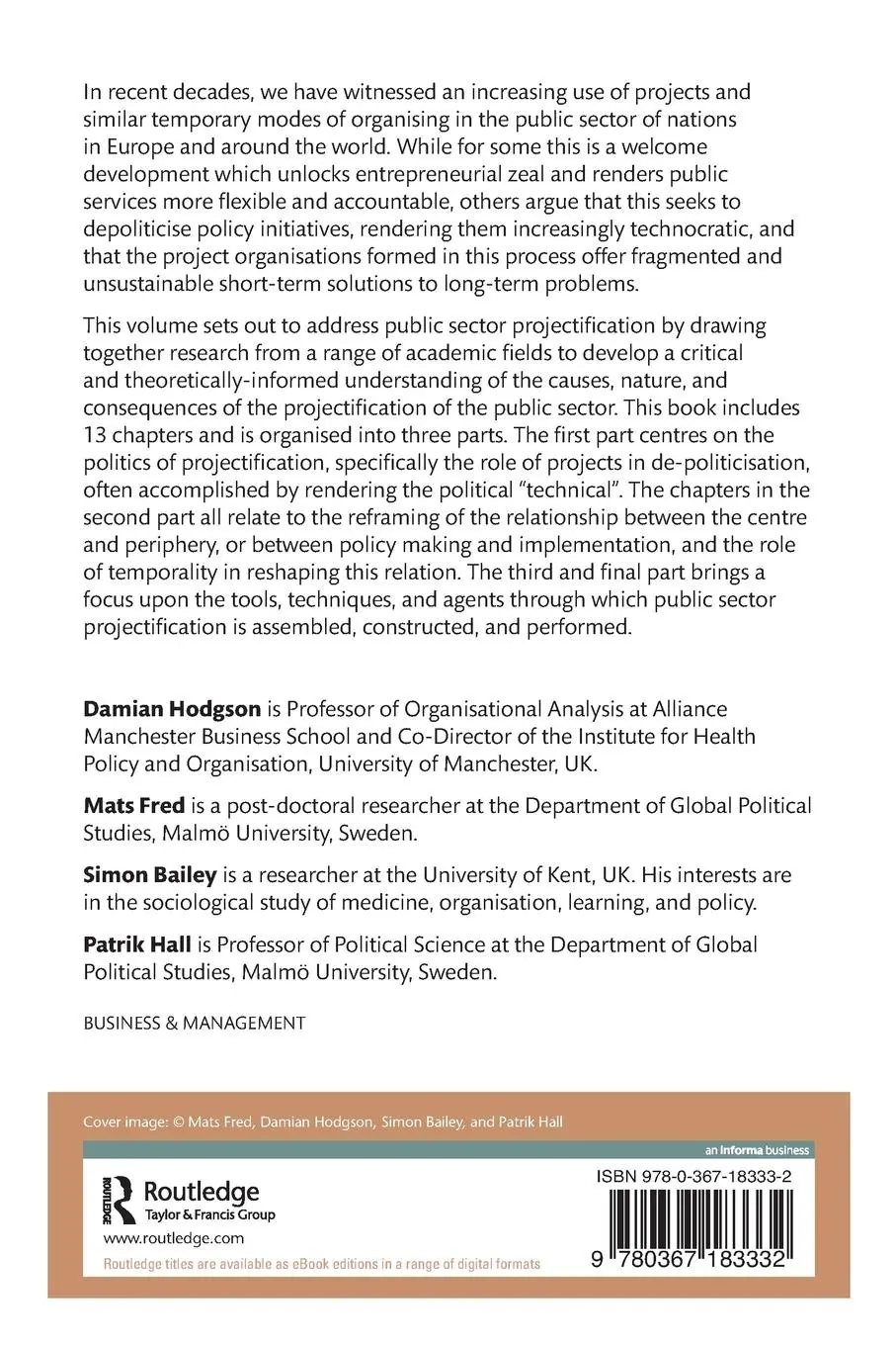 Rückseite: 9780367183332 | The Projectification of the Public Sector | Damian Hodgson (u. a.)