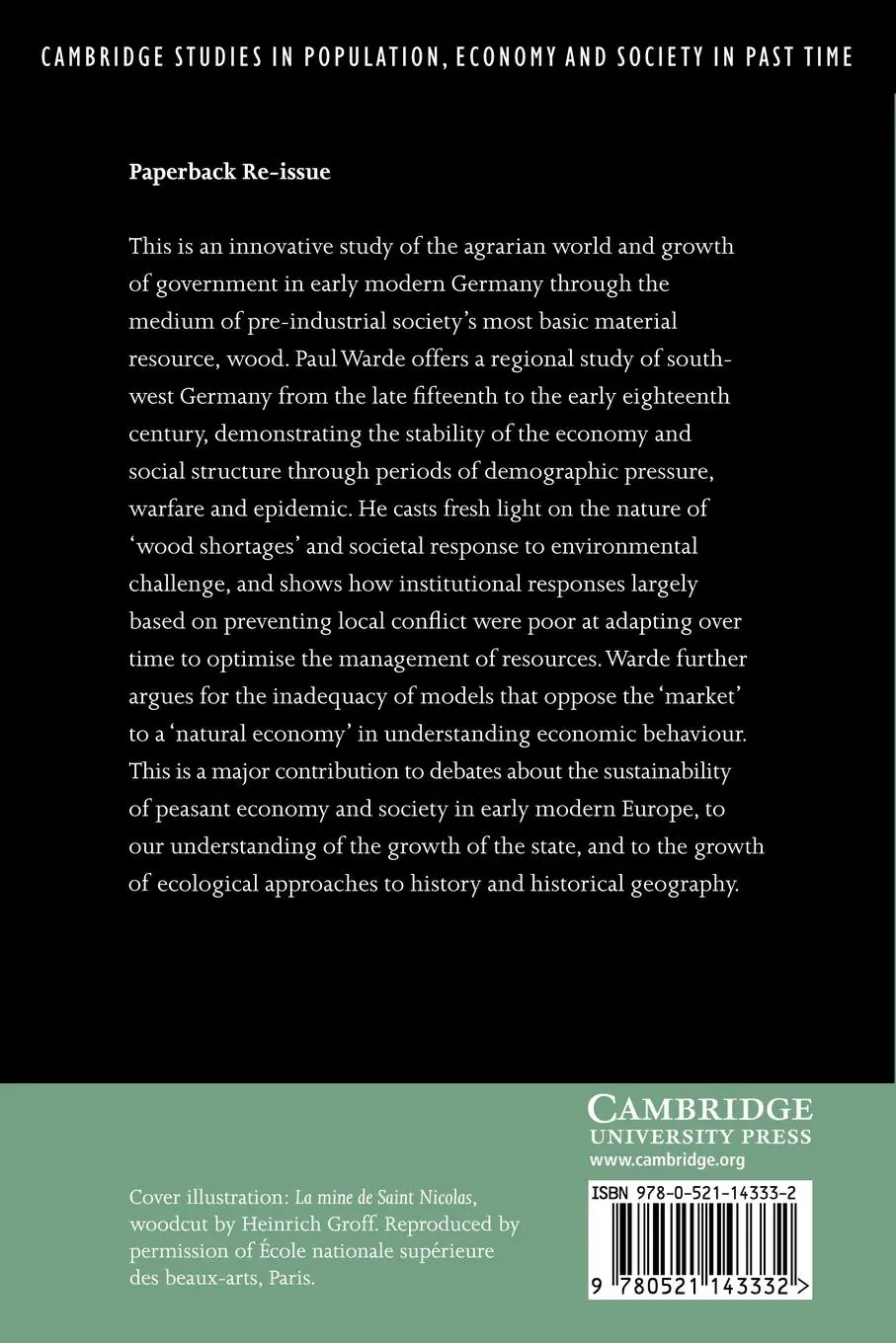 Rückseite: 9780521143332 | Ecology, Economy and State Formation in Early Modern Germany | Warde