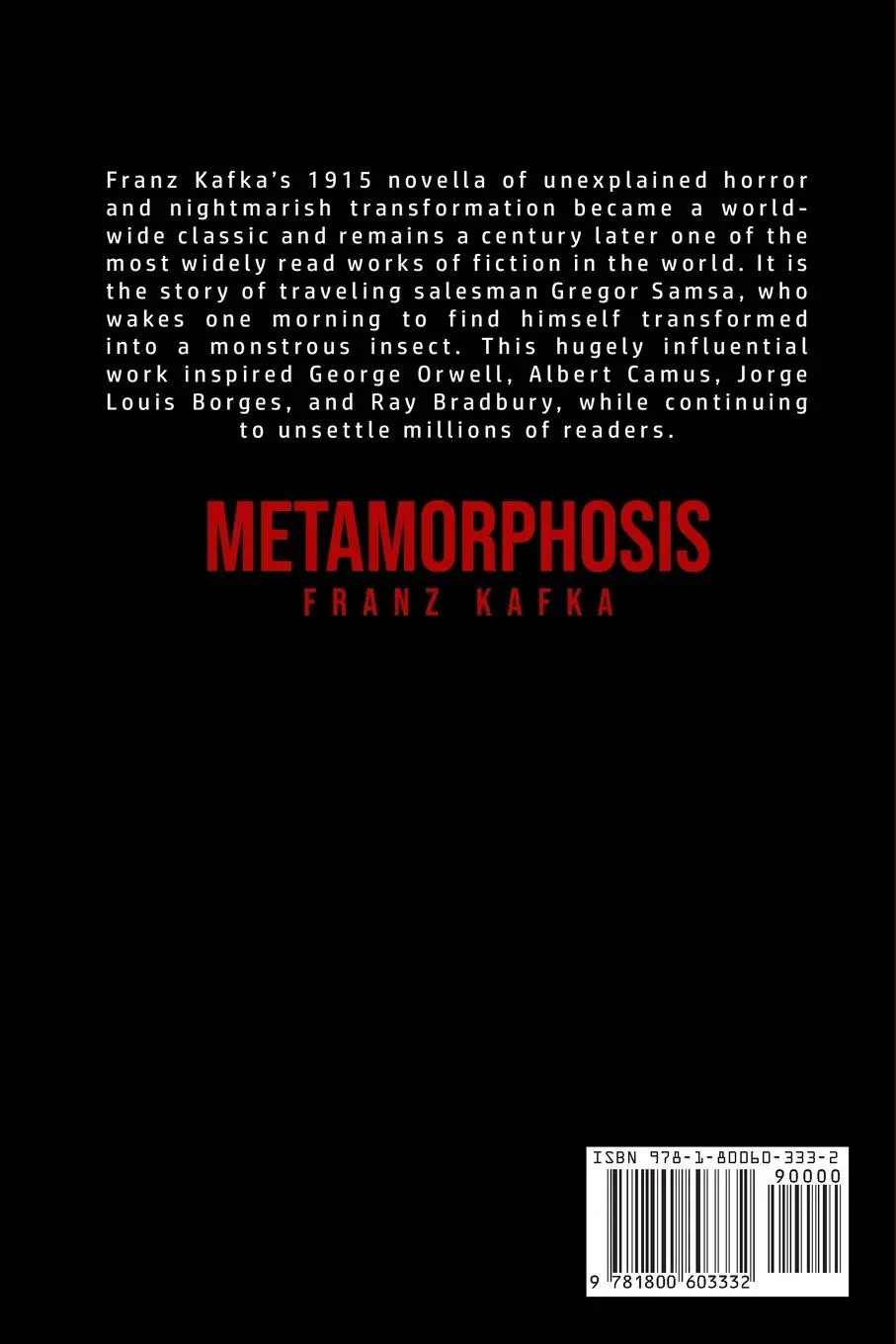 Rückseite: 9781800603332 | Metamorphosis | Kafka | Taschenbuch | Kartoniert / Broschiert | 2020